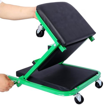 LuckyNote Mechanic, Garage Gift, 36" Z Creeper Seat, 2 in 1 Mechanic Gifts, 300 lbs Capacity, Low Profile Creeper with 6 pcs Wheels in Garage/Shop for Fathers Day Tool Gift (Green) - color: Green