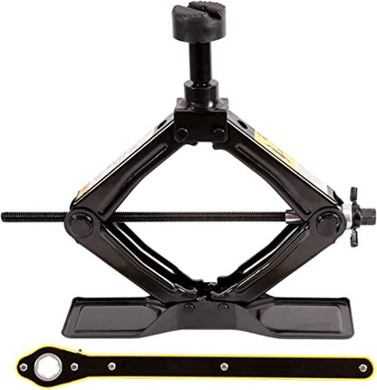 Steel Scissor Jack for Car 1.8 Ton Oversized Base, Portable, Ideal for SUV and Auto, Tire Changing Kit, Ratchet Handle Saving Strength Design (1.8 Ton) - style: Scissor Jack