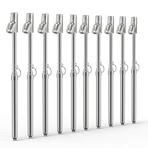 MEANLIN MEASURE Silver Double Straight Type Tire Pressure Gauge，Dual Head Air Pressure Gauge 10Pcs，Pressure Range 10-150 Psi(Suitable for Trucks, etc. - color: Silver, size: 10-150Psi(10)