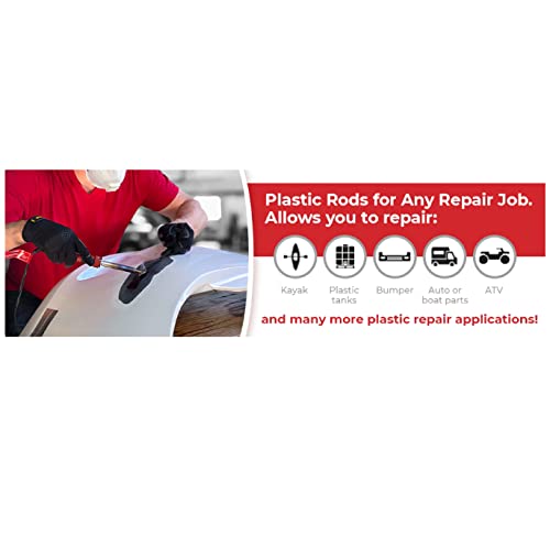 JOUNJIP 13" Plastic Welding Rods - Long 7 Types of Welding Plastic (PP PU ABS PE TPO PA PC) Most Common Plastics- For Use With JOUNJIP Plastic Welding Kit- 52 Pack 1/8" Dia - High Quality Checked