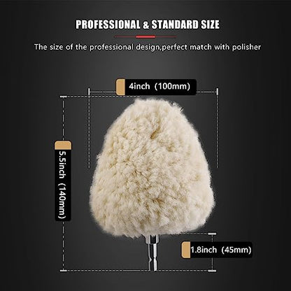 SPTA 1Pc Wool Polishing Cone, Car Wheel Hub Drill Wool Polishing Ball Polishing Ball,Wool Polishing Cone - color: Wool Polishing Cone