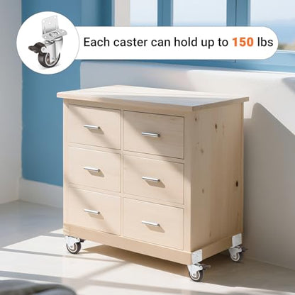 Nefish 2 Inch Side Mount Casters Wheels 12 Pack, L-Shaped Rubber Casters Wheels for Furniture, Plate Castors 2 X 4, Durable Heavy Duty Castor Wheels for Cabinet, Boxes, DIY, Desk, Table, Crib - style: 2 IN L-Shape (12 Pack)