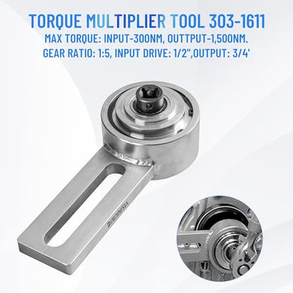 303-1611 Engine Crankshaft Belt Pulley Removal Tool 1:5 Torque Multiplier for with 21mm and 24mm Center Socket for Ford 1.0 & 2.0 ECOBOOST Duratec Engines