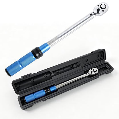1/2 Inch Drive Click Torque Wrench 20-210Nm, 72-Tooth Adjustable Torque Wrench, ±3% High Precision CR-V Steel Heavy Duty for Automotive Car Repair, Motorcycle Maintenance, Home DIY & Industrial Use