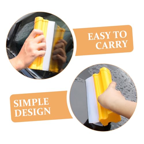 SOLUSTRE Car Windshield Squeegee Double Row Auto Window Squeegee for Car Windshield Cleaning Flexible Water Wiper for Windows Mirrors and Drying 7.87X3.14X1.57In