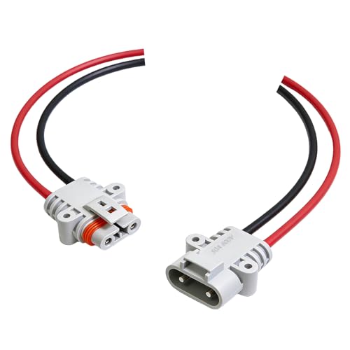 Waterproof Anderson 50A connector, Anderson Jumper Cable Plug Connector kit, Battery Quick Connect/Disconnect, 8AWG 30cm Cable, Can Be Used For Car, Truck, RV, Outdoor Cable connection. (Ads FS) - size: Anderson 50A Waterproof Connector