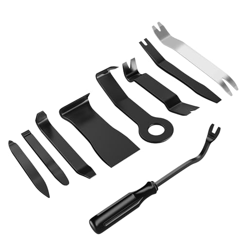 GOOACC 9PCS Auto Trim Removal Tool Kit No-Scratch Pry Tool Kit for Car Audio Dash Door Panel Window Molding Fastener Remover Tool Kit-Black - color: Black, size: 9PCS Trim Removal Tool
