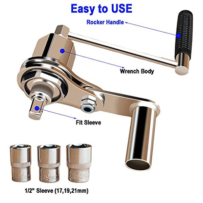Torque Multiplier, Heavy Duty Torque Multiplier Wrench Set for Lug Nut Remover 1/2 Driver 1:16 Labor Saving Wrench