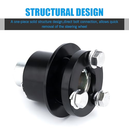 3 Hole Steering Wheel Quick Release Hub Adapter, 360 Steering Wheel Quick Release Disconnect Hub Kit (Black)