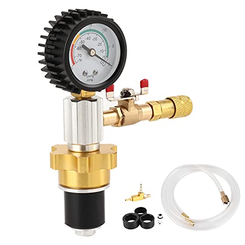 Car Radiator Coolant Refill Purging Kit, Cooling Vacuum Refill Tool, Fast Connector Evacuate Leaks Test Vacuum Cooling System with Stainless Steel and Rubber, for Automotive Coolin