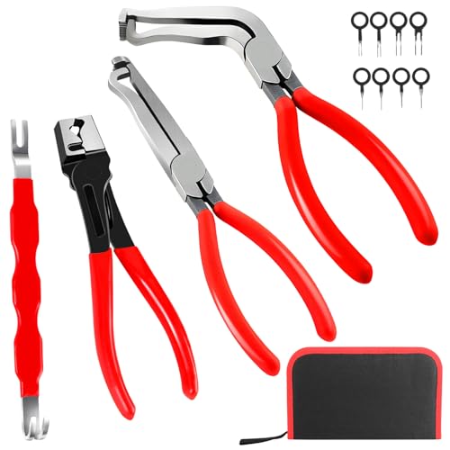 5 Pieces Electrical Disconnect Pliers for Cars, Electrical Connector Separator Tool and Automotive Electrical Connector Disconnect Pliers,Fuel Line Petrol Clip (Red 5 PCS) - color: Red 5 Pcs