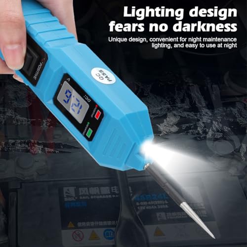 Multifunctional Car Circuit Tester, 3.5-36V DC Automotive Power Circuit Tester with LCD Display and Sharp Probe, Electric Test Pen for Car Battery Polarity Continuity Fuses (Blue)