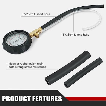 ATPEAM 0-140 PSI Fuel Injector Injection Pump Pressure Tester Gauge Kit TU-114 Fuel Pressure Tester Kit for Car Motorcycle Truck