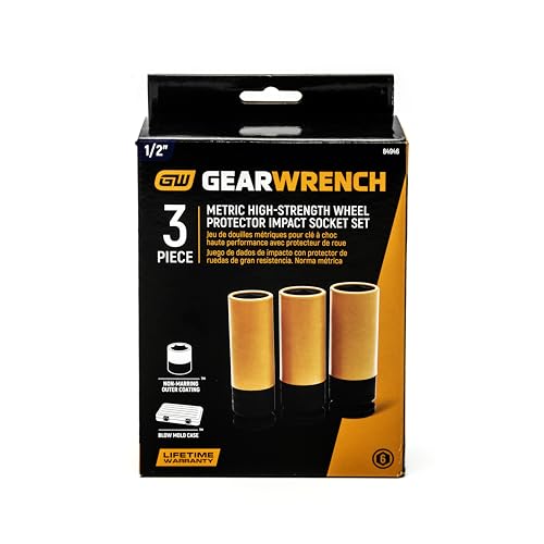GEARWRENCH 3 Piece 1/2" Drive High-Strength Wheel Protector Impact Metric Socket Set | 84946