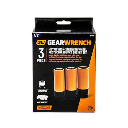 GEARWRENCH 3 Piece 1/2" Drive High-Strength Wheel Protector Impact Metric Socket Set | 84946