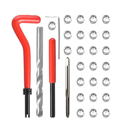 Shkalacar 30Pcs Metric Thread Repair Kit, Metric Thread Threaded Inserts Installation Tool for M3 M4 M7 M9 M11 Helicoil Car Pro Coil Tool M3*0.5