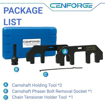 303-1655 Camshaft Holding Tool, 3.5 Timing Tool Kit Compatible with 3.5L EcoBoost Upgraded GT F-150 Expedition Lincoln Navigator, with Cylinder Head Screw Removal Socket - size: For 3.5L V6 upgraded EcoBoost engine