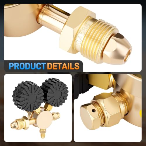 Nitrogen Regulator Kit, 4000PSI Nitrogen Shock Fill Tool with No-Loss Schrader Chuck & Gauge, for Shock Absorbers, Compatible with Dirt Bike, ATV, UTV, Honda, Kawasaki, Yamaha