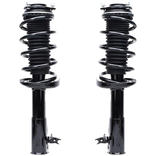 Detroit Axle - Front Loaded knuckle Kit for 2006 2007 2008 2009 2010 2011 Honda Civic, 2 Steering Knuckles & Wheel Hub Bearings Assembly 2 Struts Coil Spring Replacement Suspension - size: 4QU47720-V1/ Big strut kit