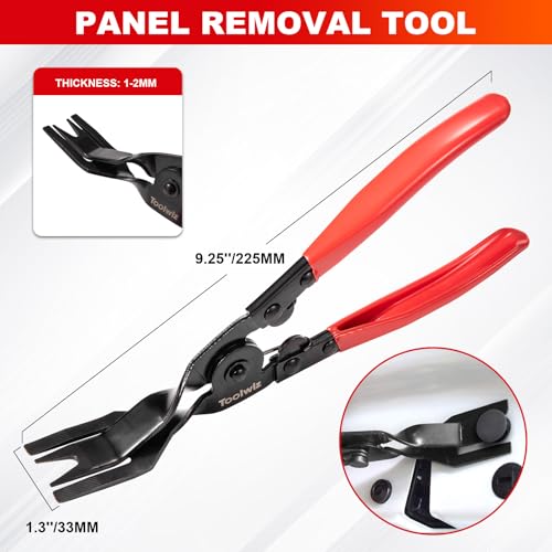 Toolwiz 6 pcs Fuel Line Pliers Set, for Automotive Repair with Storage Bag | Hose Clamp Plier, Panel Removal Tool, Hose Removal Plier, 30 Degree Push Pin Pliers, 2 pc 9" Electrical Disconnect Tool - style: 6 Pack