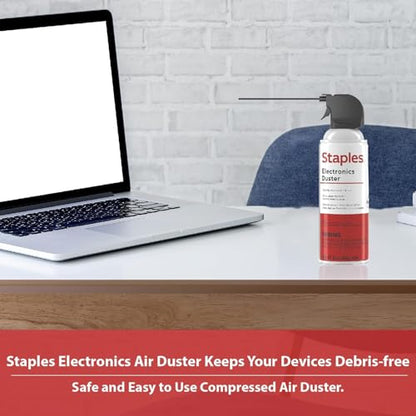 Staples Compressed Air Duster – 10 oz. Cans for Electronics, Keyboards & Office Devices, 4‑Pack