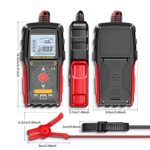 Car Battery Tester, BT175 Digital Automotive Battery Tester for Cars, Motorcycles — 8V–36V Range, Auto-Identification, CCA, Voltage, Internal Resistance (mΩ), SOC, Health Status
