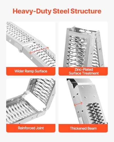VEVOR Steel Ramps, 1000 lbs, 2Pcs Heavy-Duty Ramps with Wider Ramp Surface, Universal Stable Loading Ramp with Handles, Fit for ATV, UTV, Motorcycle, Electric Bicycle, etc. - size: 1000lbs