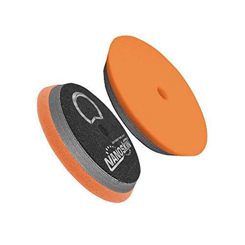 Nanoskin 7" Orange HD Hybrid Foam Pad - Light Cutting & Firm Polishing Mastery | Pro-Grade for Minor Oxidation & Surface Defects | Use with 6" Backing Plate on Rotary Buffer or Dual Action Polisher - color: Orange, size: 7 inch