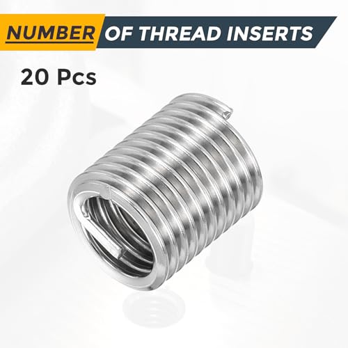 HARFINGTON 20pcs Wire Thread Repair Inserts M10 x 1.5 x 2D (20mm) Metric 304H Stainless Steel Helical Coiled Wire Screw Threaded Sleeve Sheath for Automotive Repairs - size: M10 x 1.5 x 2D