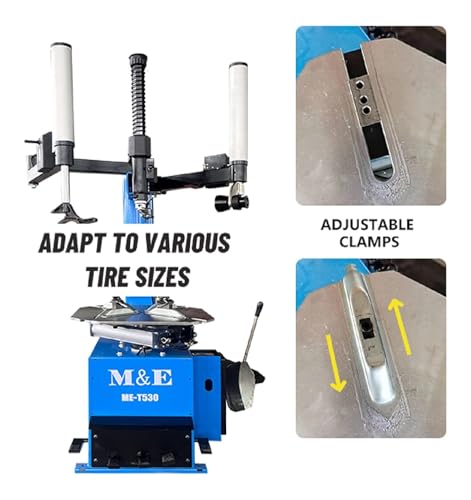 ME-T530Z 2.0HP Tire Changer with Bead Blaster Double Assist Arm & ME-B600 Wheel Balancer Machine Combo - color: Blue530+600