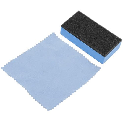 Set of Wax Applicator Pads with Sponge and Cloth for Car Exterior and Wheel Detailing, for Applying Wax and Polishing in Automotive Detailing Projects