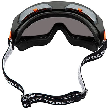 Klein Tools 60480 Safety Goggles, Tinted Gray Lens PPE Eye Protection, Anti-Fog, Scratch-Resistant, UV Protection, Adjustable Vents