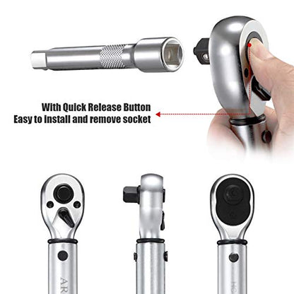 3/8-Inch Drive Click Torque Wrench (10-45 ft.-lb./13.5-61Nm) Dual-Direction Adjustable Torque Wrench Set - size: 3/8" Drive 10-45 ft.-lb/13.5-61 Nm