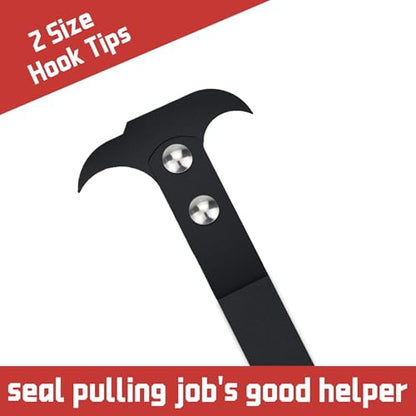 Universal Seal Puller Tool, Dual Hook Oil & Grease Seal Remover | Dual-hook seal puller removes oil and grease seals with a long handle for added leverage on automotive repairs