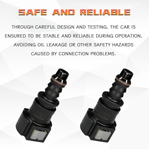 2PCS 90 Degree Fuel Line Quick Connector, 3/8 SAE to 5/16 Nylon Tubing Fuel Line Connector, High Pressure Quick Release Push-On Plugs Fuel Line Repair Kit Compatible with Most Vehicles（Straight） - size: Straight