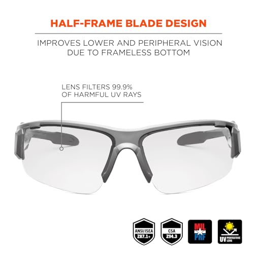 Ergodyne Unisex Skullerz Dagr Anti-fog Safety Glasses - color: Clear Lens, size: Matte Black Frame