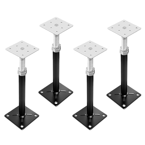 House Floor Jacks for Leveling, Adjustable Jack Post with 11"-16" Height Range, 2-3Ton Load Capacity Heavy-Duty Floor Jacks & RV Step Stabilizer (4 Pack) - color: Black 4 Pack
