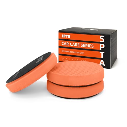 SPTA T40 Orange Medium-Cut Foam Polishing Pads, 3Pcs 5.5 Inch Face for 5 Inch 125mm Backing Plate Compound Buffing Sponge Pads for Car Buffer Polisher Compounding, Polishing and Waxing -FPTSS5O-3 - color: 3Pcs Orange T60 Light Cut, size: 5.5inch