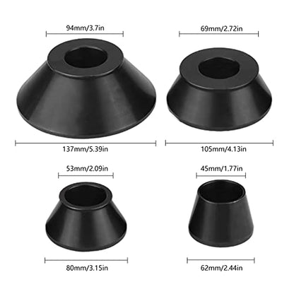 4PCS Universal Wheel Balancer Standard Taper Cones Kit Wheel Balancer Cone Set for 40mm Shaft,Steel Tire Balancer Adapter Cone Set for Car SUV Truck with Hub Bore 1.77"-5.39" Black (40mm) - size: 40mm