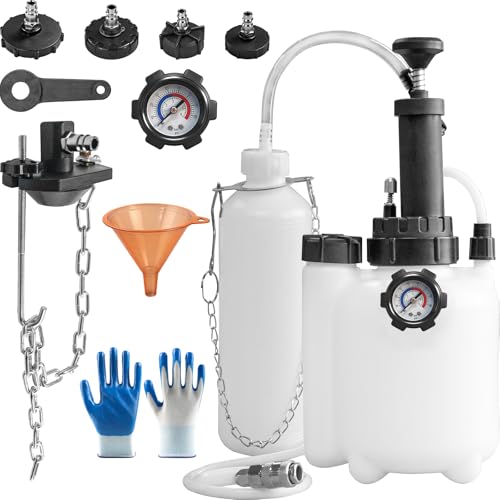 3L Brake Bleeder Kit with Universal Adapter, Manual Brake Bleeder Vacuum Pump Kit with 1L Brake Bleeder Bottle and 4 Master Cylinder Adapters, Brake Bleeding Kit Suitable for Most Vehicles