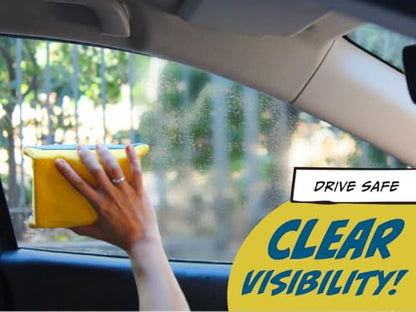 JJ KENT Captain Clearit Window Cleaner Sponge for Windshields, 2 Pack | Car window cleaner tool, non-scratch sponge for fog, steam, condensation, mirrors, glass, boats and bathroom surfaces