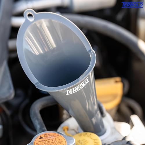 Oil Funnel 3-Pack - 11" Long Nesting Plastic Funnels | Funnels for Automotive Use, Oil Change, Gas, Car Transmission, Kitchen Use, Filling Small Bottles (Grey)