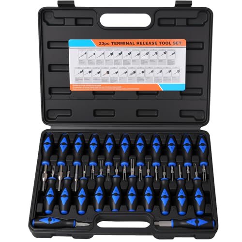 23PCS Universal Terminal Removal Tool Kit, Pin Electrical Terminal | Wire Connector Removal, Terminal Release Electrical Connector Removal Tool Kit for American Domestic and Imported Vehicles - size: 23PCS Universal Terminal Removal Tool