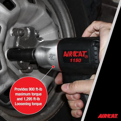 AIRCAT Pneumatic Tools 1150 1/2-Inch Composite Impact Wrench - Compact & Low Weight - Impact Tool for Automotive Repairs & Maintenance