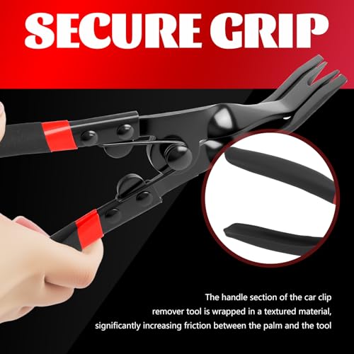 2 in 1 Panel Clip Removal Pliers,Automotive Trim Clip Removal Tool with Flat Jaw & Spring Action,Professional Car Clips Pliers for Headlight/Door Panel/Upholstery Trim Clips/Push Pin