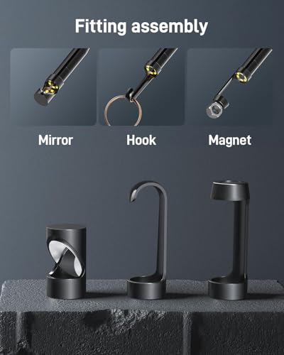 Anykit Endoscope Camera with Light, 1080P Industrial Endoscope Camera | 4.3 Inch HD Screen, 0.3 Slim Probe, in 16.5 FT Semi-Rigid Probe, IP67 Waterproof for Engine Pipe Wall Inspection