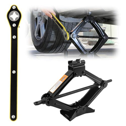Scissor Jack for Car, Portable Tire Changing Kit with Maximum Load 1T, Ratchet Wrench, Professional Accessories for MPV SUV