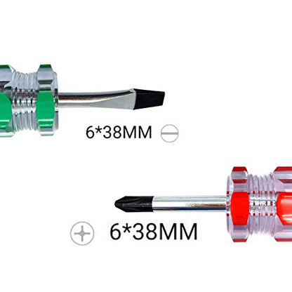 Stubby Screwdriver – Compact Short Screwdriver for Tight Spaces, Durable Chrome-Plated Steel Construction, Easy to Use, Versatile Tool. - size: Medium