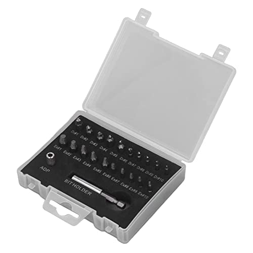 FTVOGUE Screw Extractor Kit High Speed Steel Broken Bolt Remover with Screwdriver Bits for Household Automotive Mechanical Maintenance 3 Uses Damaged Screw Removal