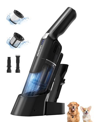 Aspiron Cordless Handheld Vacuum, 24KPA Powerful Car Vacuum, 2-Speed, 2 Charging Methods, Wireless Charger, Ergonomic Handle, Portable Rechargeable Vacuum Cleaner for Car, Home, Black Grey - color: Black Grey